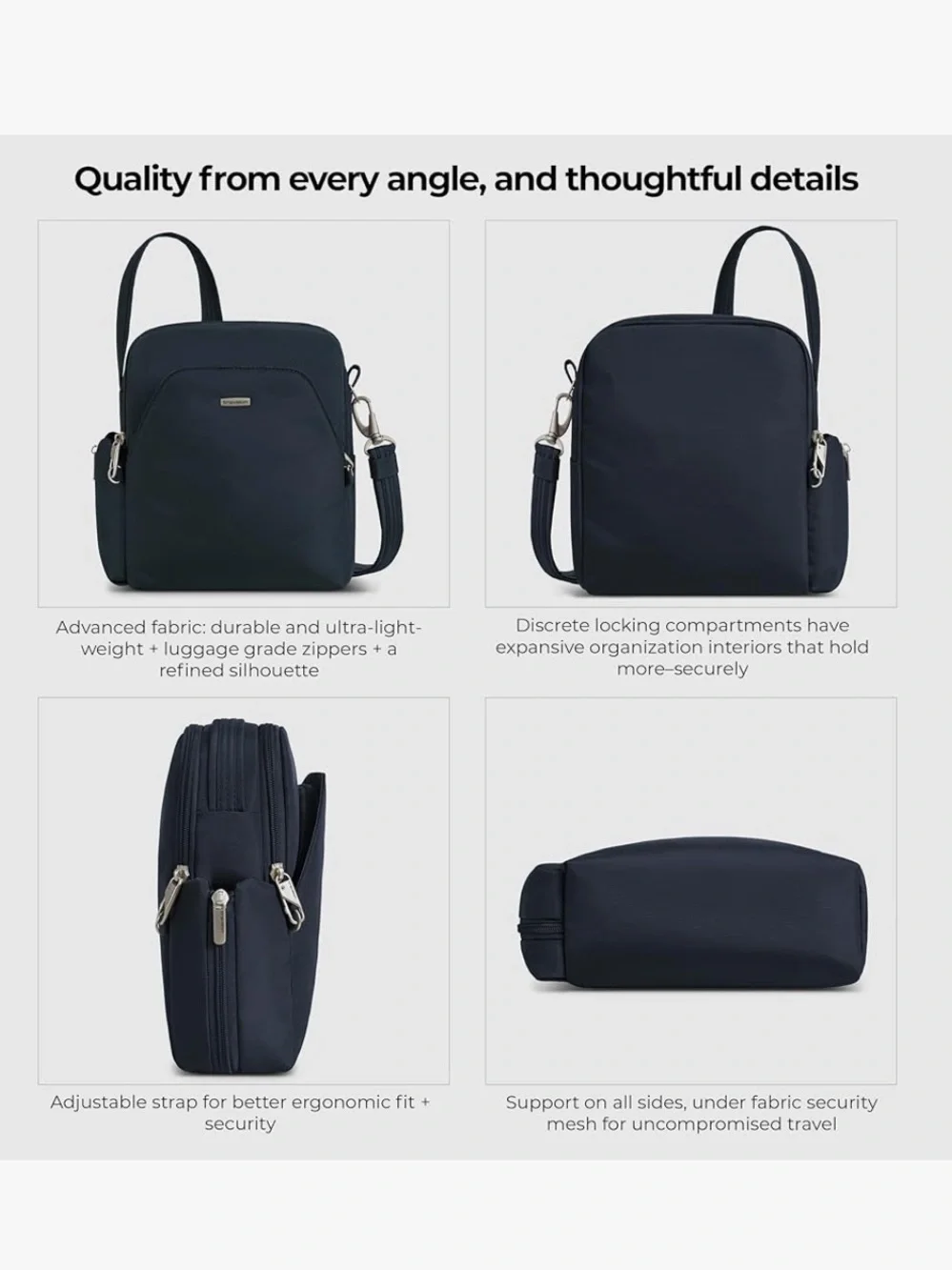 Travelon Anti-Theft Classic Travel Bag Blue Crossbody unisex